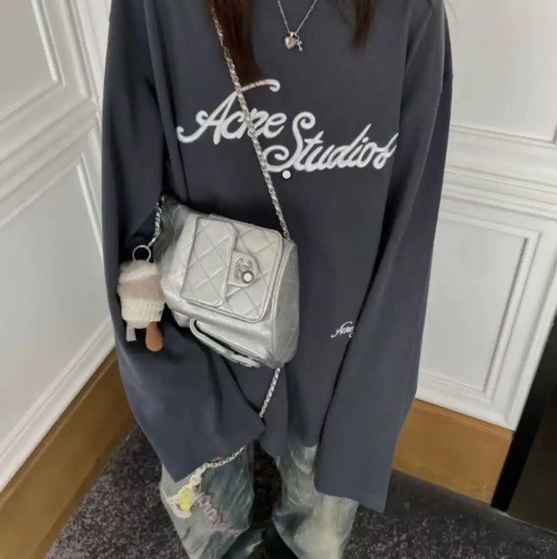 Acne Studios Acne Studios Navy Blue Oversized Embroidered Sweatshirt Size XL / US 12-14 / IT 48-50 - 8 Thumbnail