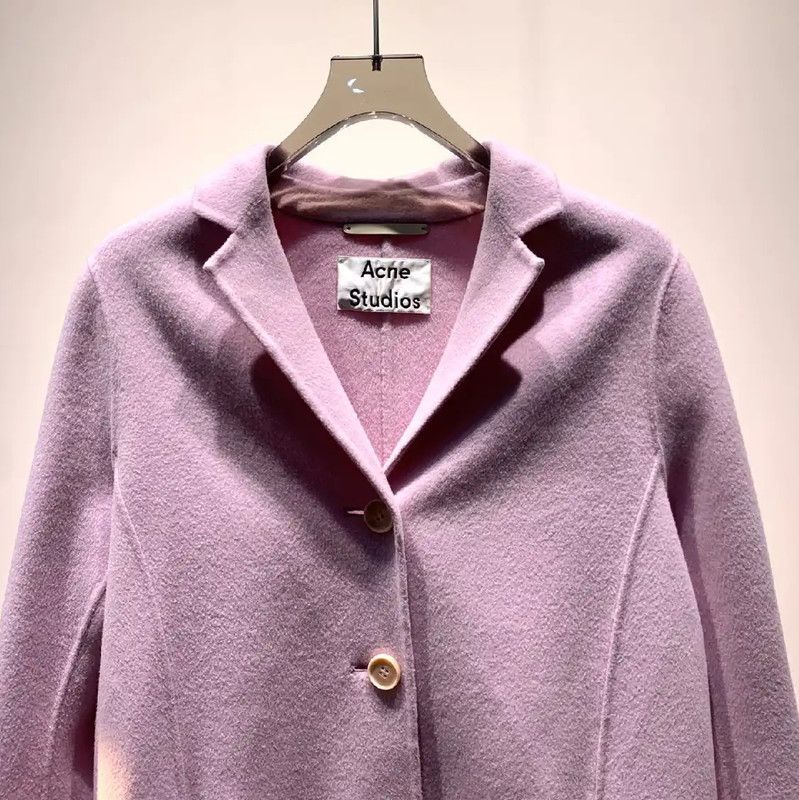 Acne Studios Acne Studios Pink Wool Women's Coat Size ONE SIZE - 3 Thumbnail