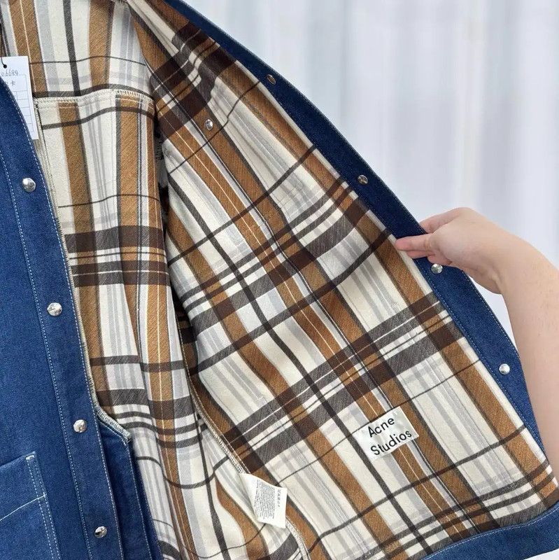 Acne Studios Acne Studios Blue Denim Check Jacket Size S / US 4 / IT 40 - 5 Thumbnail