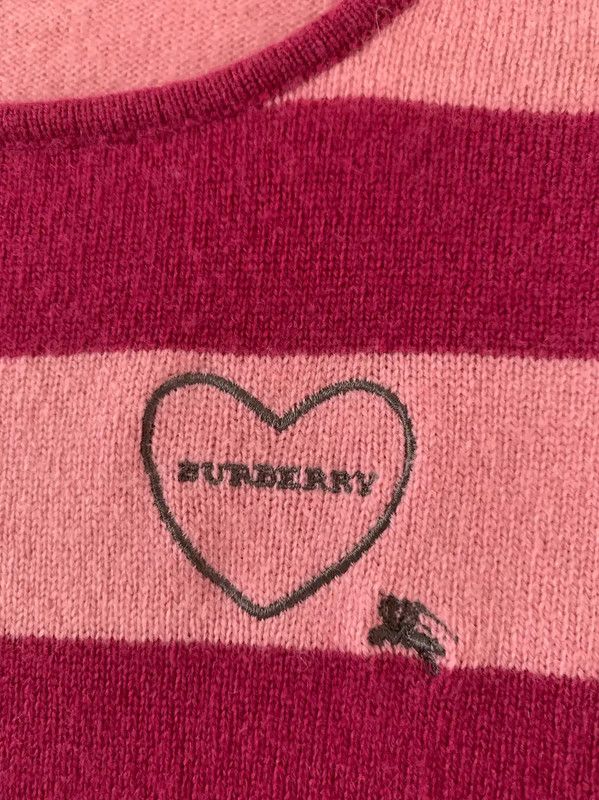 Burberry Burberry Pink Striped Wool Blend Women's T-Shirt Size M / US 6-8 / IT 42-44 - 2 Thumbnail
