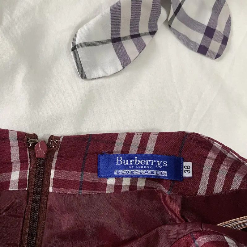 Burberry Burberry Pink Plaid Cotton Blend Skirt Size 26" / US 2 / IT 38 - 3 Thumbnail