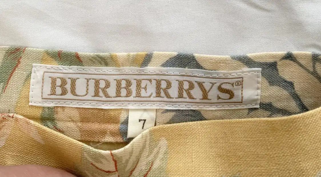 Burberry Burberry Yellow Floral Midi Skirt for Women Size 23" - 3 Thumbnail