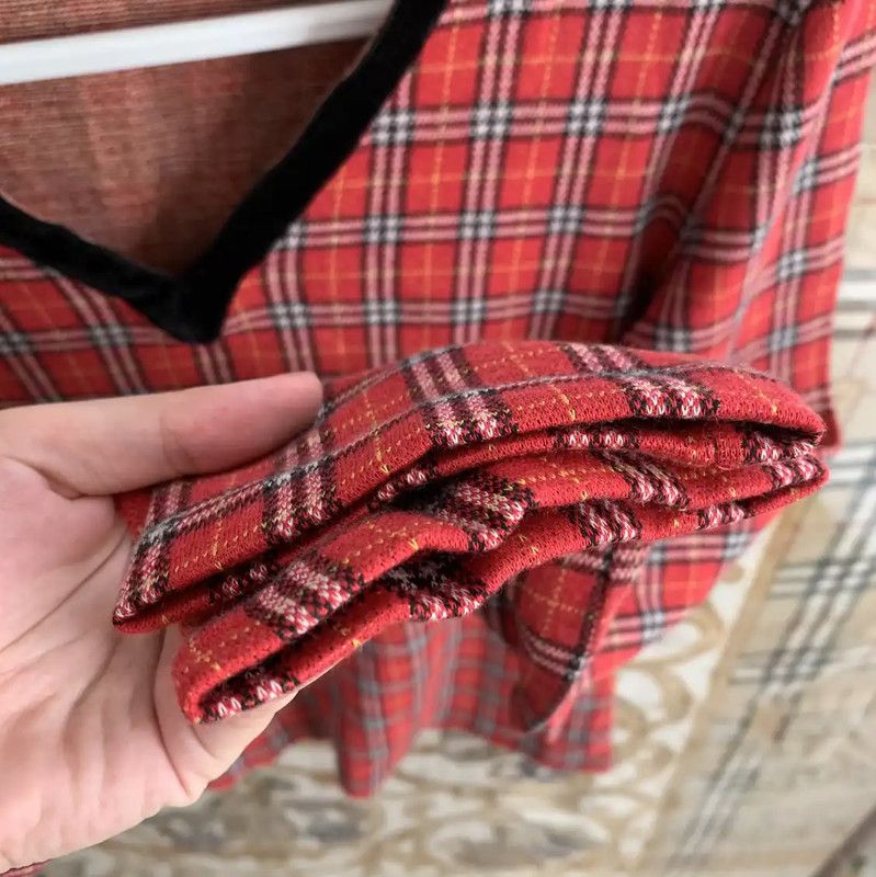 Burberry Burberry Red Check Cotton Top for Women Size M / US 6-8 / IT 42-44 - 3 Thumbnail