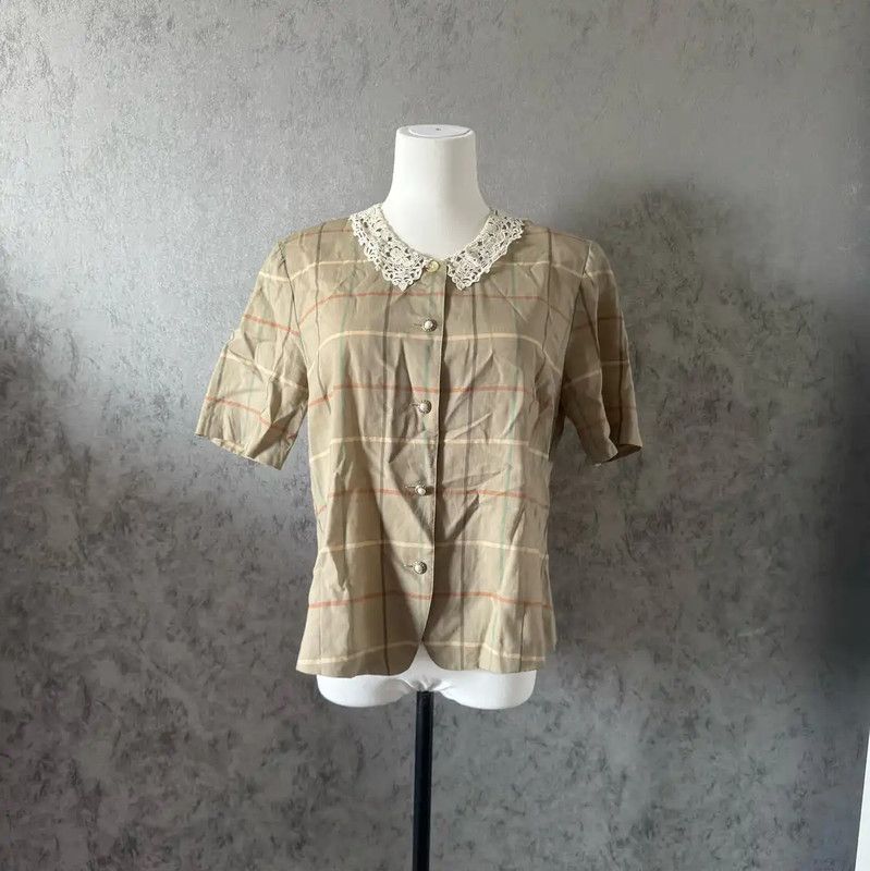 Burberry Burberry Green Wool Short Sleeve Shirt Size M / US 6-8 / IT 42-44 - 2 Thumbnail