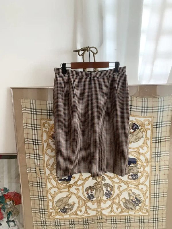 Burberry Burberry Brown Wool Midi Skirt Size 23" - 3 Thumbnail
