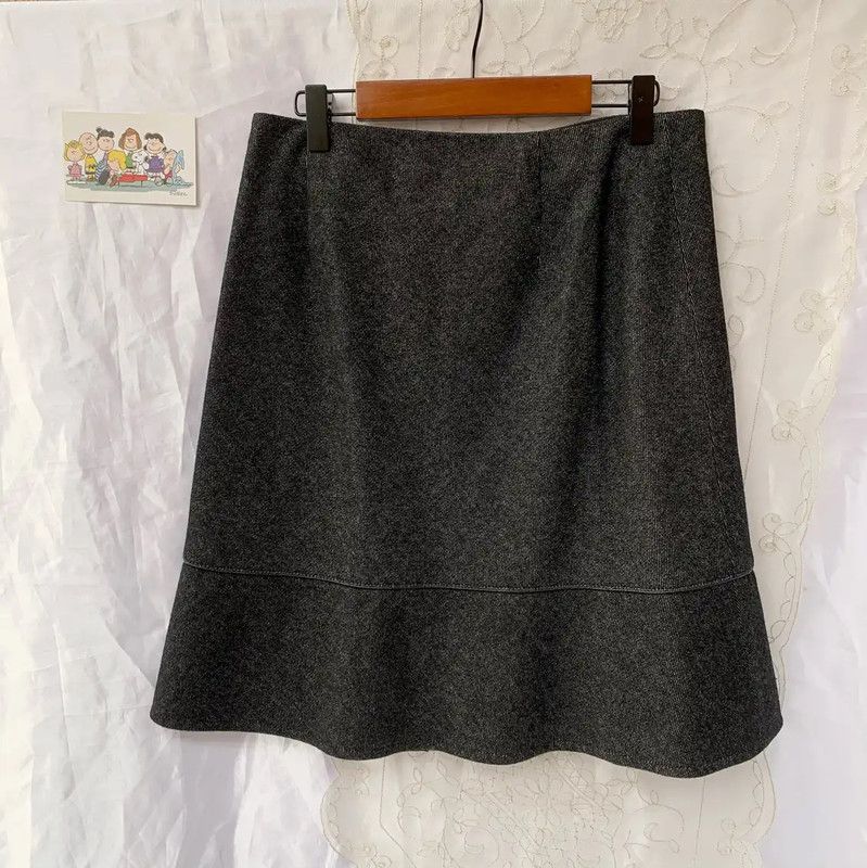 Burberry Burberry Women's Dark Gray Wool Skirt Size 23" - 4 Thumbnail