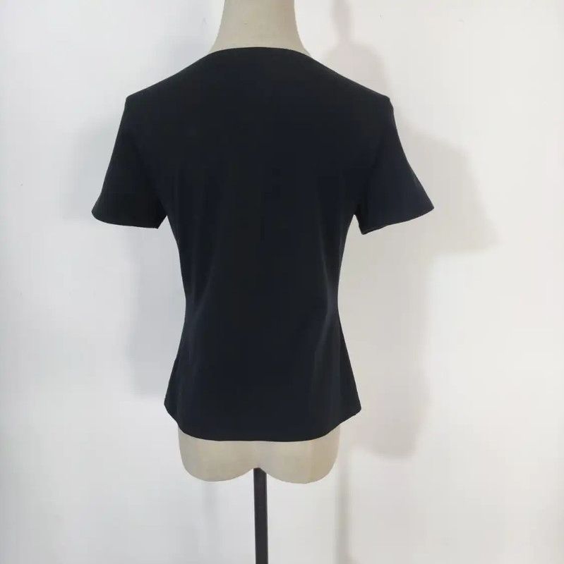 Burberry Burberry Black Cotton Blend T-Shirt for Women Size M / US 6-8 / IT 42-44 - 4 Thumbnail