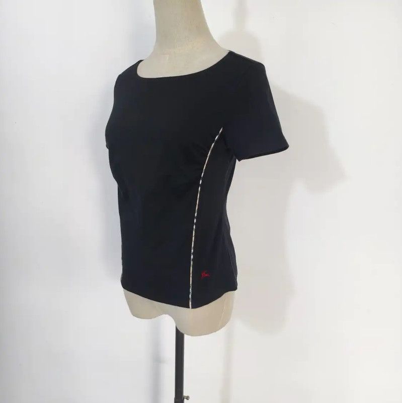 Burberry Burberry Black Cotton Blend T-Shirt for Women Size M / US 6-8 / IT 42-44 - 3 Thumbnail