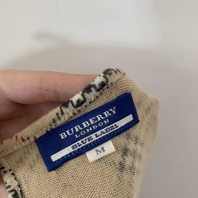 Burberry Burberry Beige Wool Blend Checked T-Shirt Size M / US 6-8 / IT 42-44 - 5 Thumbnail