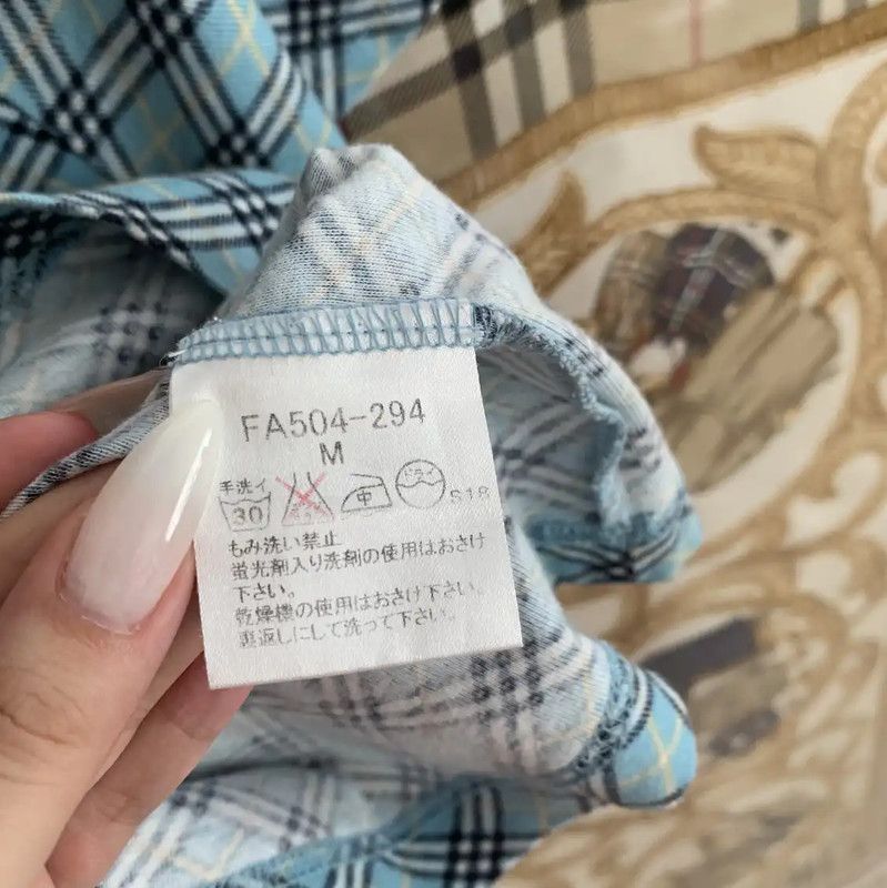Burberry Burberry Blue Cotton Checkered T-Shirt Size M / US 6-8 / IT 42-44 - 4 Thumbnail