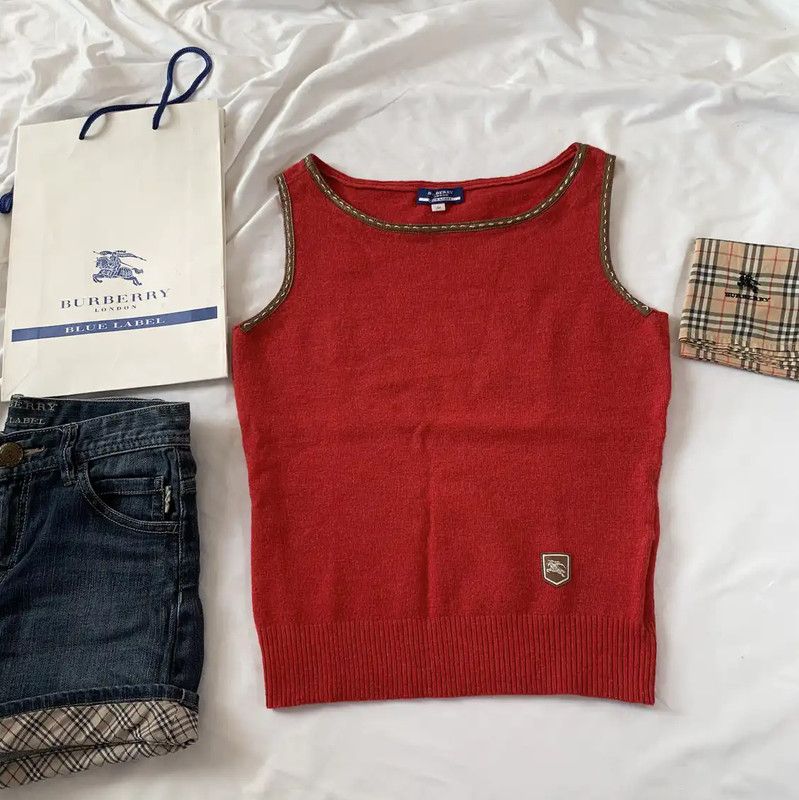 Burberry Burberry Red Wool Women's Top Size M / US 6-8 / IT 42-44 - 5 Thumbnail