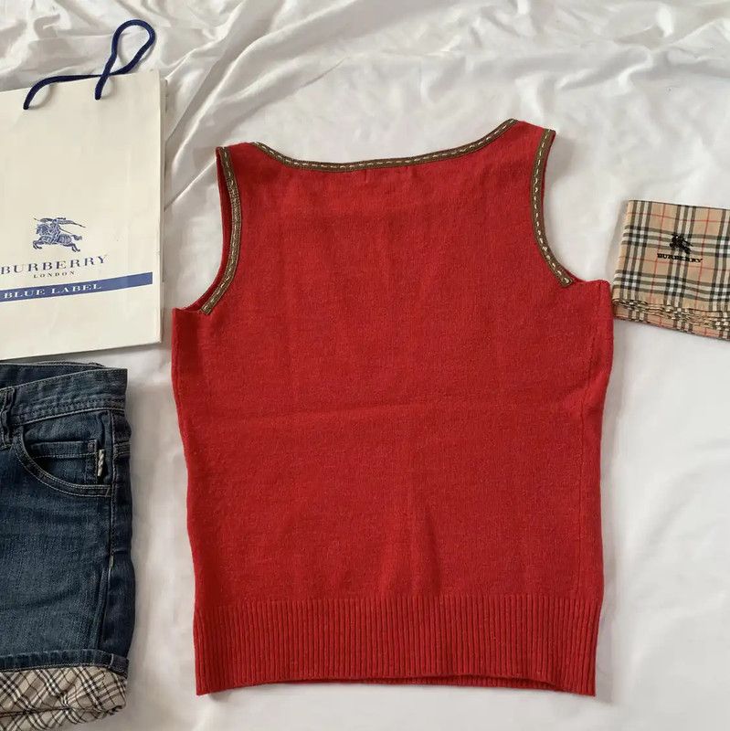 Burberry Burberry Red Wool Women's Top Size M / US 6-8 / IT 42-44 - 6 Thumbnail