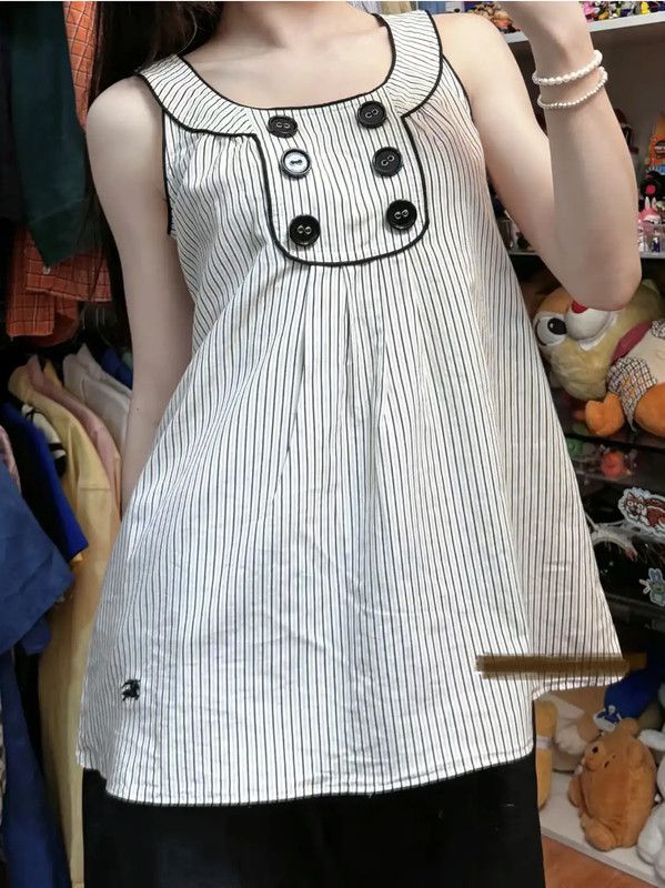 Burberry Burberry White Striped Cotton Top for Women Size M / US 6-8 / IT 42-44 - 9 Thumbnail