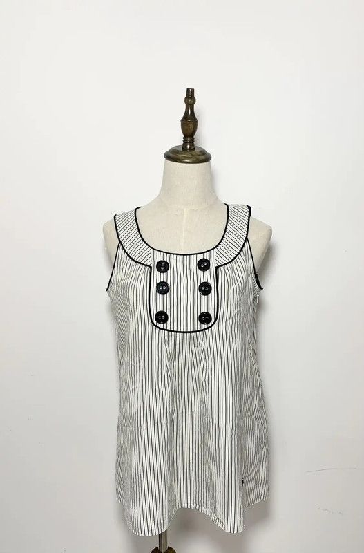 Burberry Burberry White Striped Cotton Top for Women Size M / US 6-8 / IT 42-44 - 5 Thumbnail