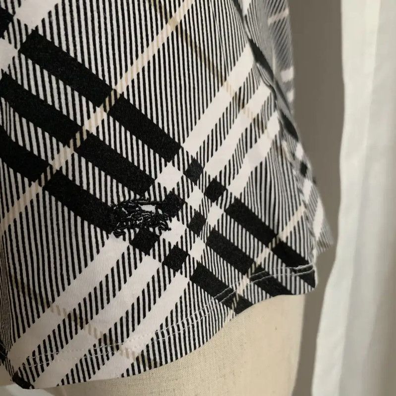 Burberry Burberry Women’s White Cotton Plaid T-shirt Size M / US 6-8 / IT 42-44 - 2 Thumbnail