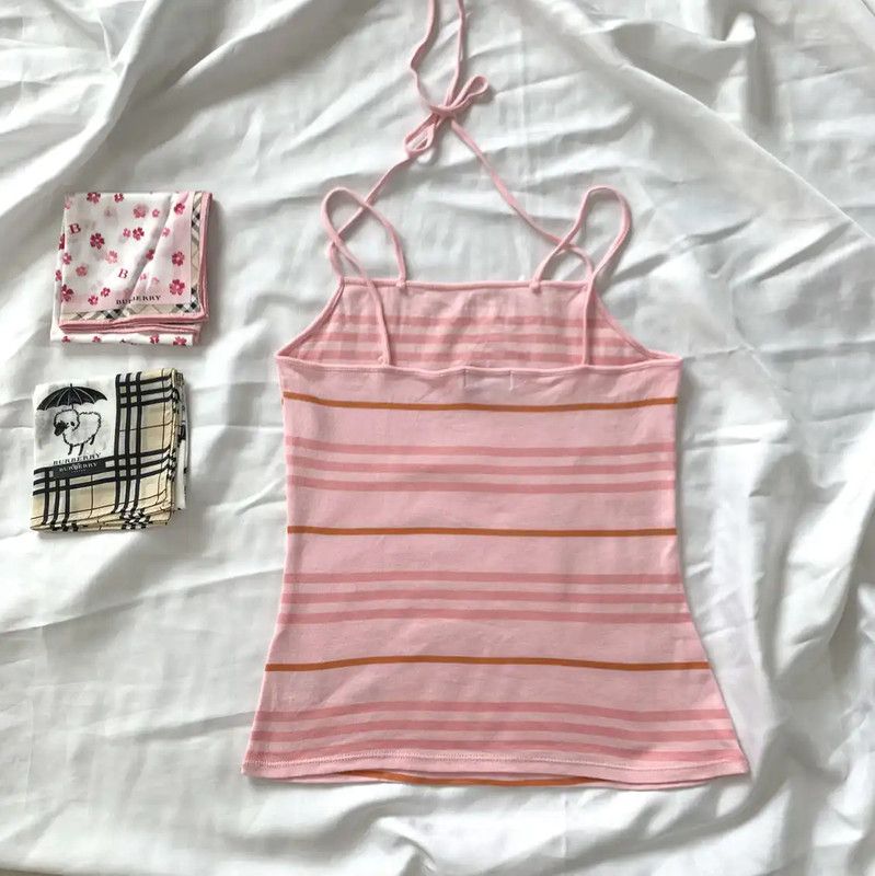 Burberry Burberry Pink Striped Cotton T-Shirt for Women Size M / US 6-8 / IT 42-44 - 5 Thumbnail