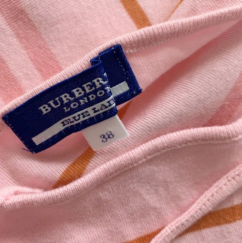 Burberry Burberry Pink Striped Cotton T-Shirt for Women Size M / US 6-8 / IT 42-44 - 6 Thumbnail