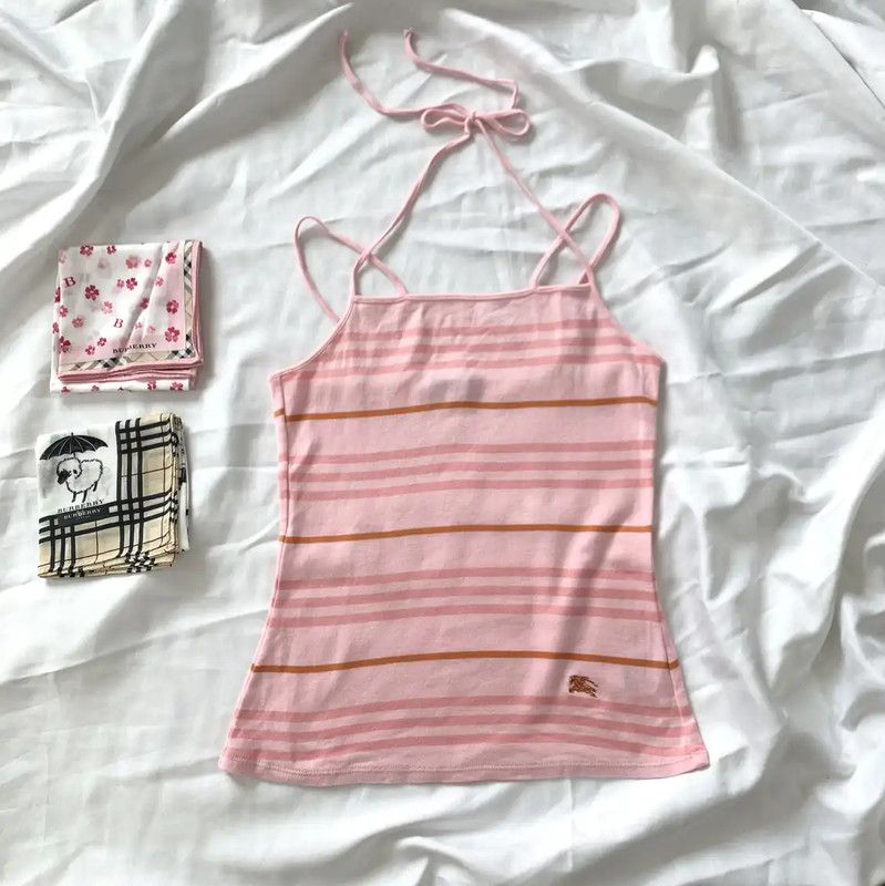 Burberry Burberry Pink Striped Cotton T-Shirt for Women Size M / US 6-8 / IT 42-44 - 3 Thumbnail