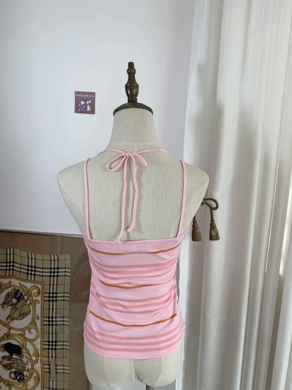 Burberry Burberry Pink Striped Cotton T-Shirt for Women Size M / US 6-8 / IT 42-44 - 2 Thumbnail