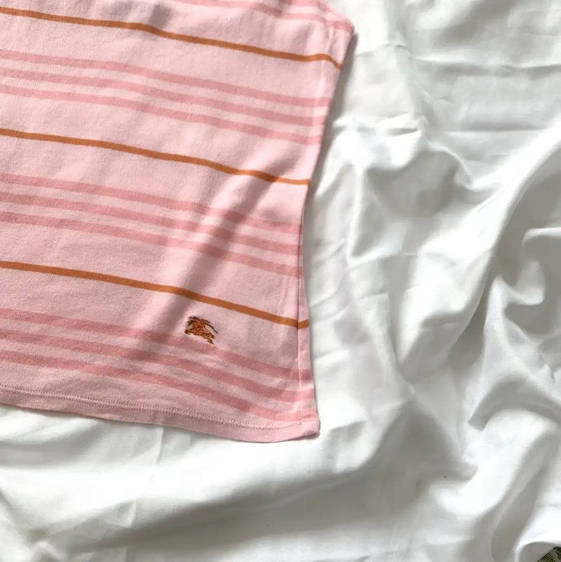 Burberry Burberry Pink Striped Cotton T-Shirt for Women Size M / US 6-8 / IT 42-44 - 4 Thumbnail