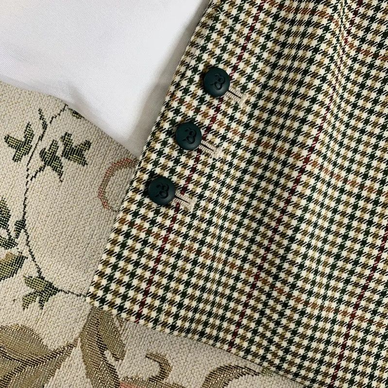 Burberry Burberry Khaki Green Wool Check Skirt Size 30" / US 8 / IT 44 - 3 Thumbnail
