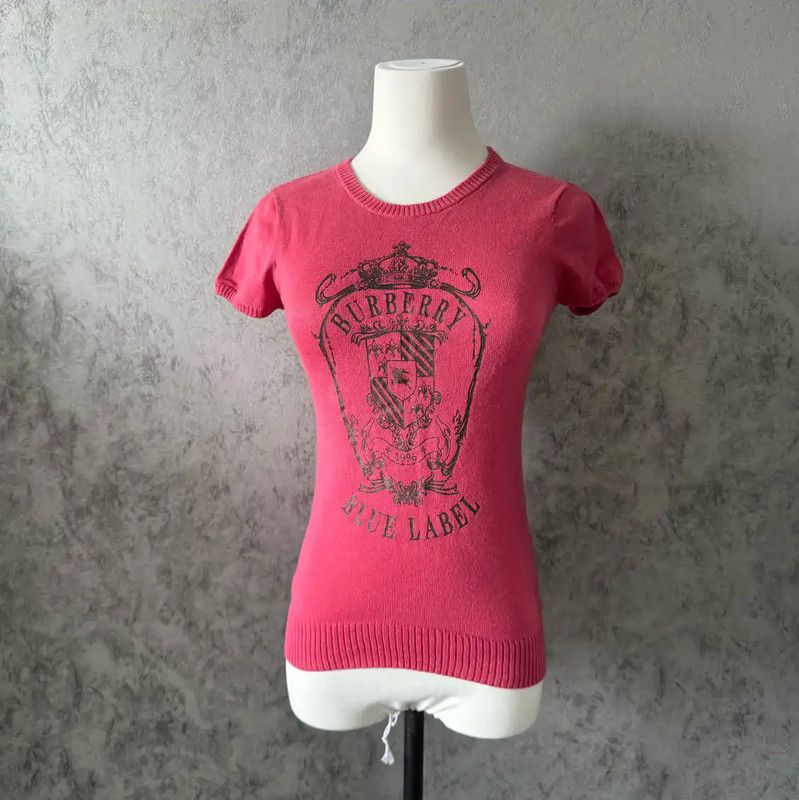 Burberry Burberry Pink Short Sleeve Cotton Blend T-Shirt Size M / US 6-8 / IT 42-44 - 2 Thumbnail