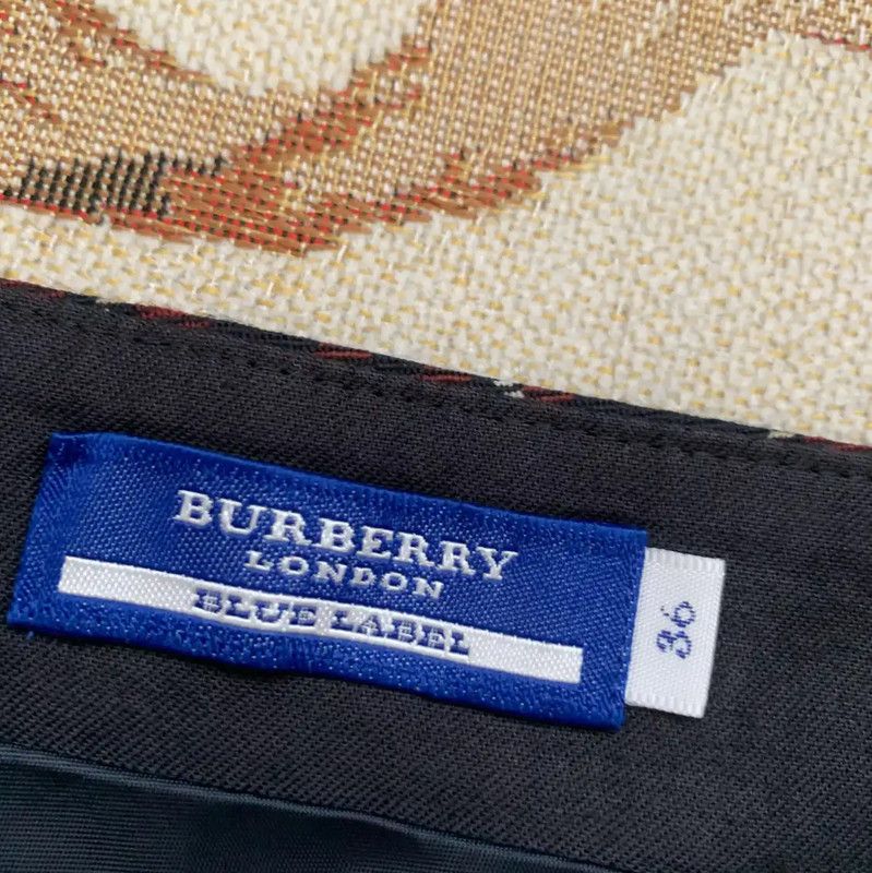 Burberry Burberry Red Plaid Wool Midi Skirt for Women Size 23" - 3 Thumbnail