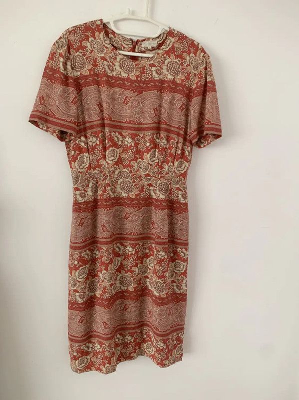 Burberry Burberry Orange Floral Midi Dress Size M / US 6-8 / IT 42-44 - 4 Thumbnail