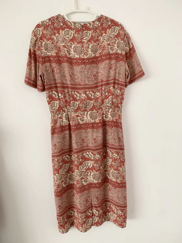 Burberry Burberry Orange Floral Midi Dress Size M / US 6-8 / IT 42-44 - 6 Thumbnail