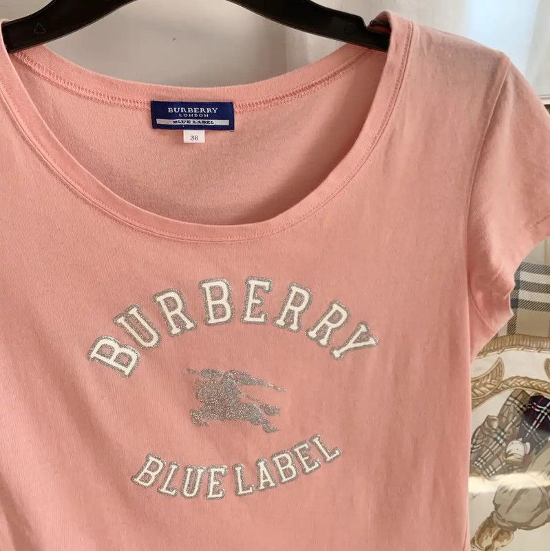 Burberry Burberry Pink Cotton T-Shirt with Logo Size M / US 6-8 / IT 42-44 - 2 Thumbnail