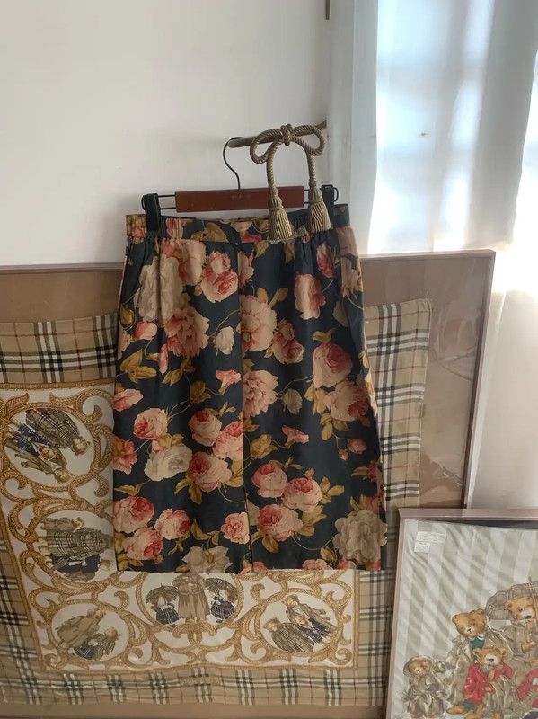 Burberry Burberry Multicolor Floral Midi Skirt Size 23" - 3 Thumbnail