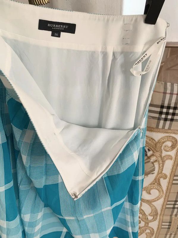 Burberry Burberry M Size Aqua Cotton Midi Skirt Size 27" / US 4 / IT 40 - 2 Thumbnail