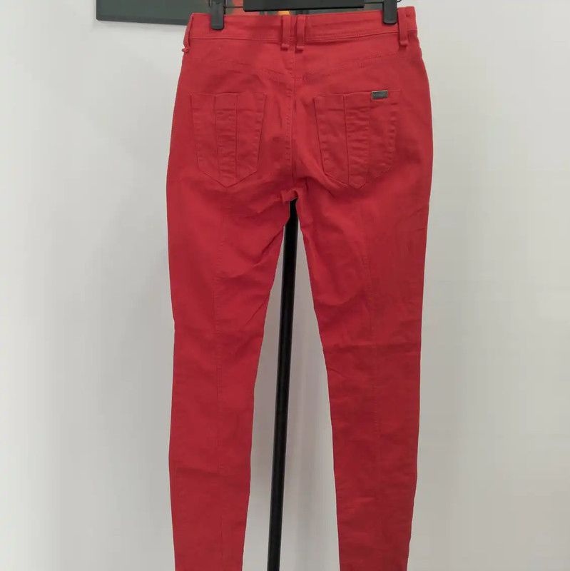 Burberry Burberry Red Cotton Casual Trousers for Women Size 23" - 2 Thumbnail