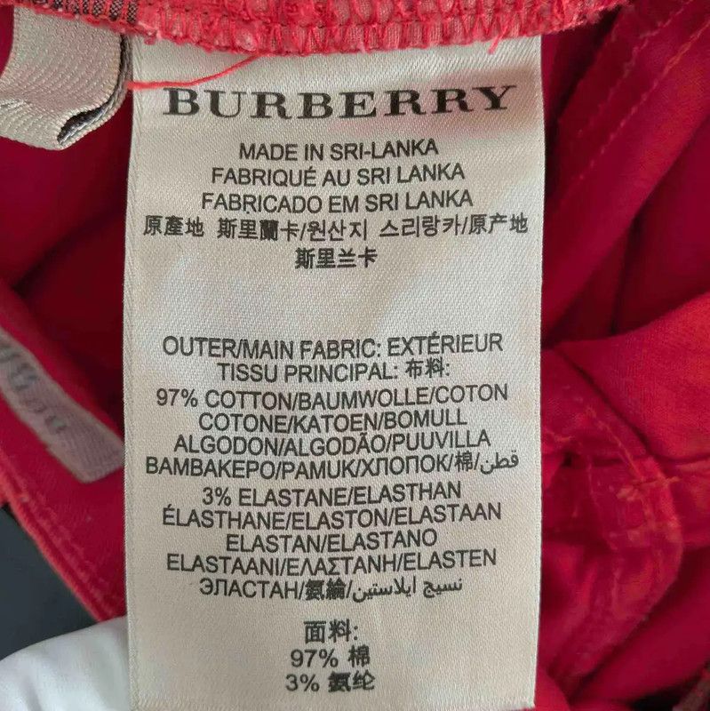 Burberry Burberry Red Cotton Casual Trousers for Women Size 23" - 5 Thumbnail