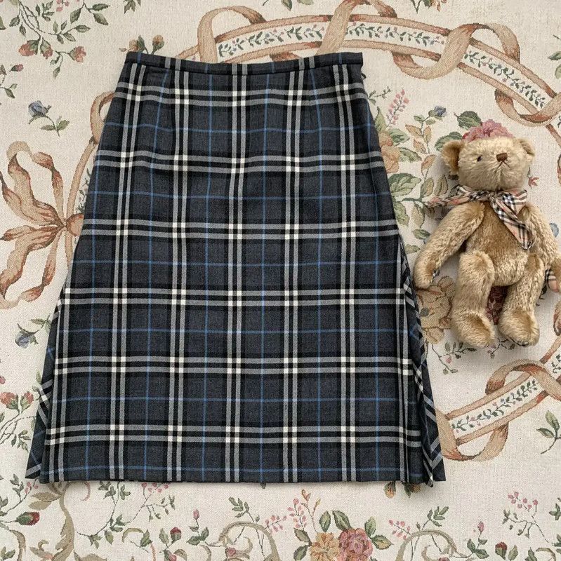 Burberry Burberry Gray Wool Women's Midi Skirt Size 27" / US 4 / IT 40 - 2 Thumbnail