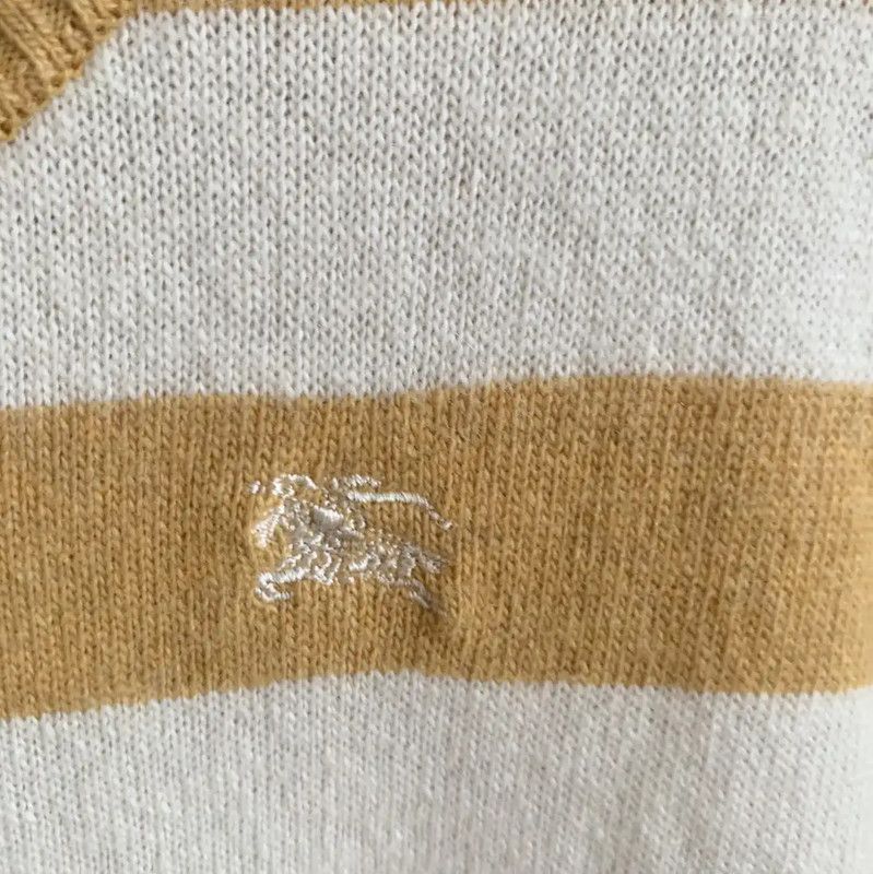Burberry Burberry Striped Wool T-Shirt in Cream and Yellow Size M / US 6-8 / IT 42-44 - 2 Thumbnail