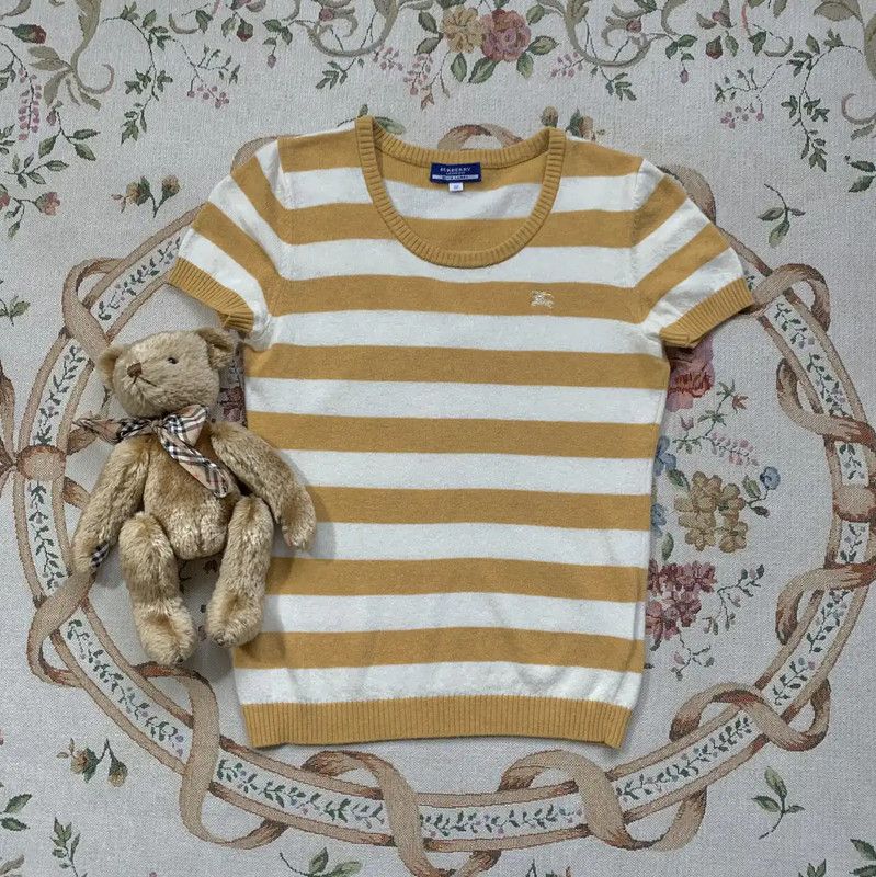 Burberry Burberry Striped Wool T-Shirt in Cream and Yellow Size M / US 6-8 / IT 42-44 - 6 Thumbnail
