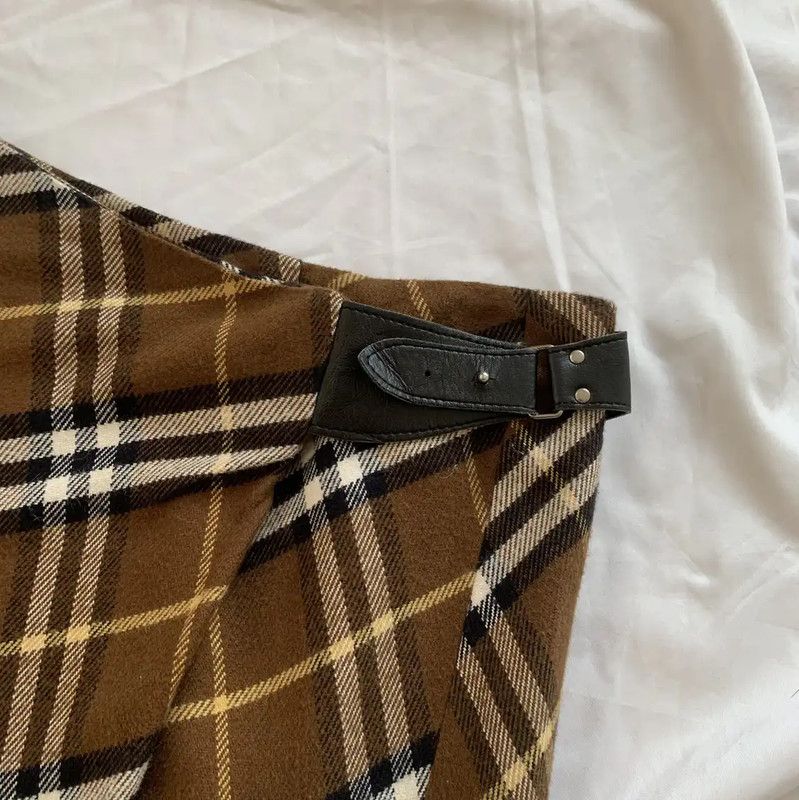 Burberry Burberry Brown Wool Plaid Midi Skirt Size 23" - 3 Thumbnail