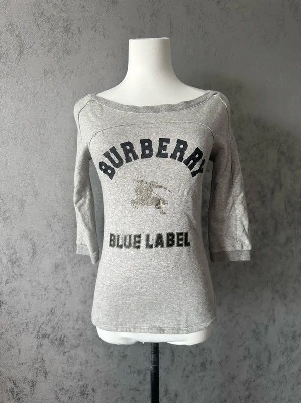 Burberry Burberry Gray Cotton Long Sleeve T-Shirt Size M / US 6-8 / IT 42-44 - 2 Thumbnail