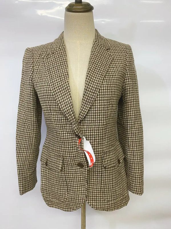 Burberry Burberry Brown Houndstooth Wool Cardigan Size XS / US 0-2 / IT 36-38 - 2 Thumbnail