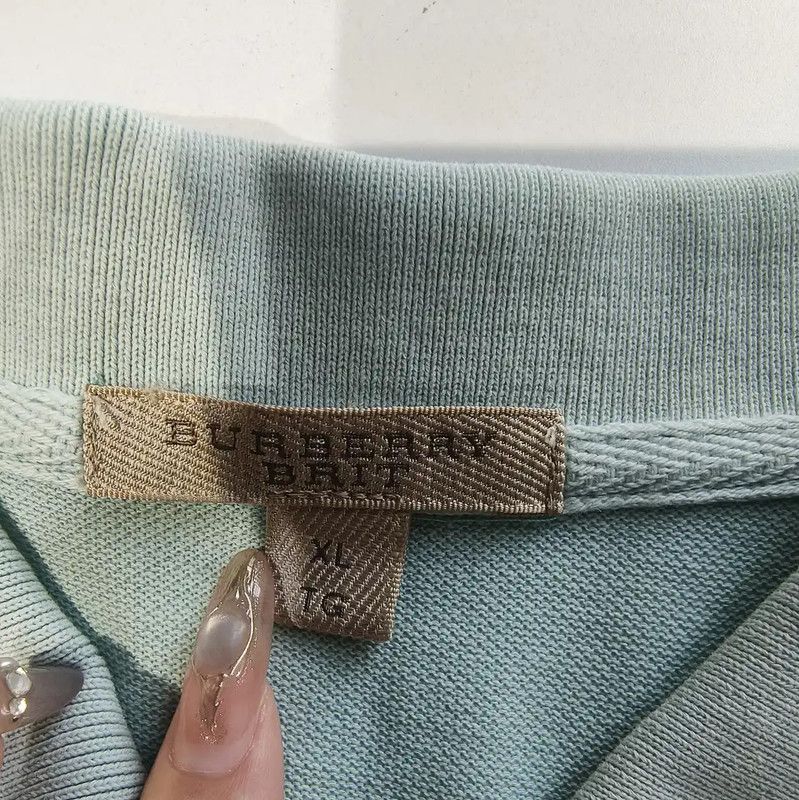 Burberry Burberry Light Blue Cotton Polo T-shirt for Women Size XL / US 12-14 / IT 48-50 - 4 Thumbnail