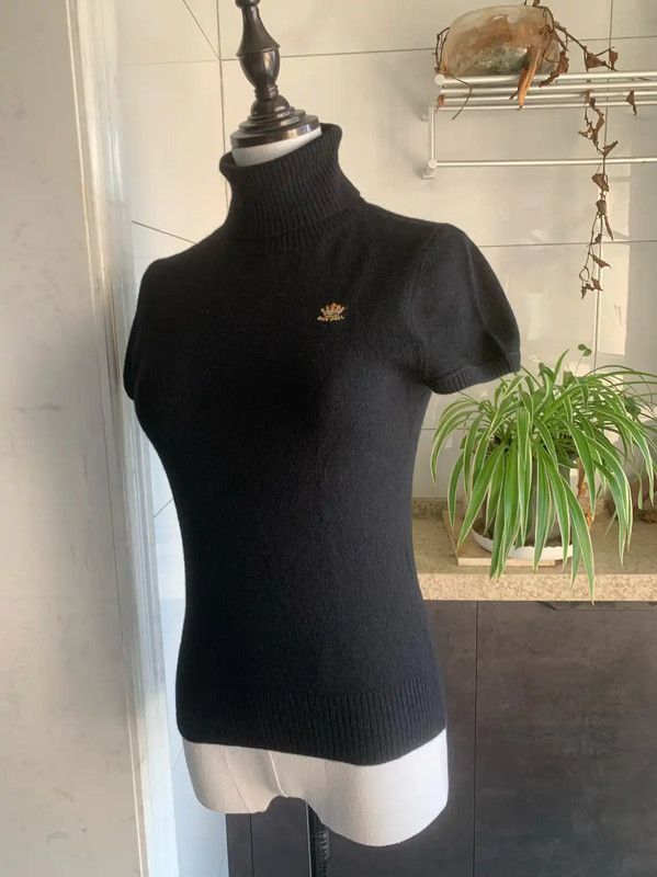 Burberry Burberry Black Wool Blend Short Sleeve T-Shirt Size M / US 6-8 / IT 42-44 - 2 Thumbnail