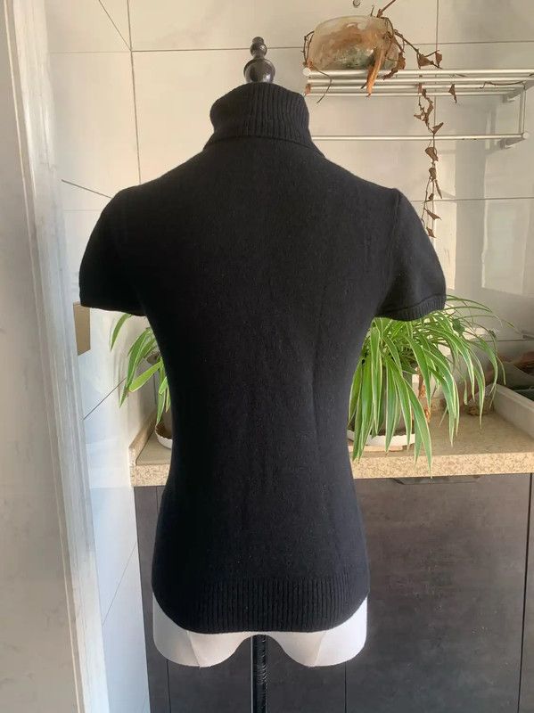 Burberry Burberry Black Wool Blend Short Sleeve T-Shirt Size M / US 6-8 / IT 42-44 - 4 Thumbnail
