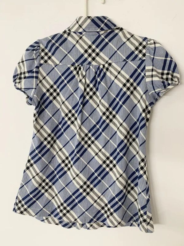 Burberry Burberry Blue Check Cotton T-Shirt for Women Size M / US 6-8 / IT 42-44 - 7 Thumbnail