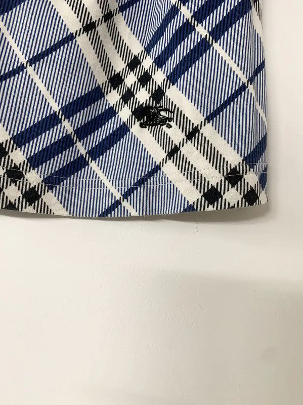 Burberry Burberry Blue Check Cotton T-Shirt for Women Size M / US 6-8 / IT 42-44 - 4 Thumbnail