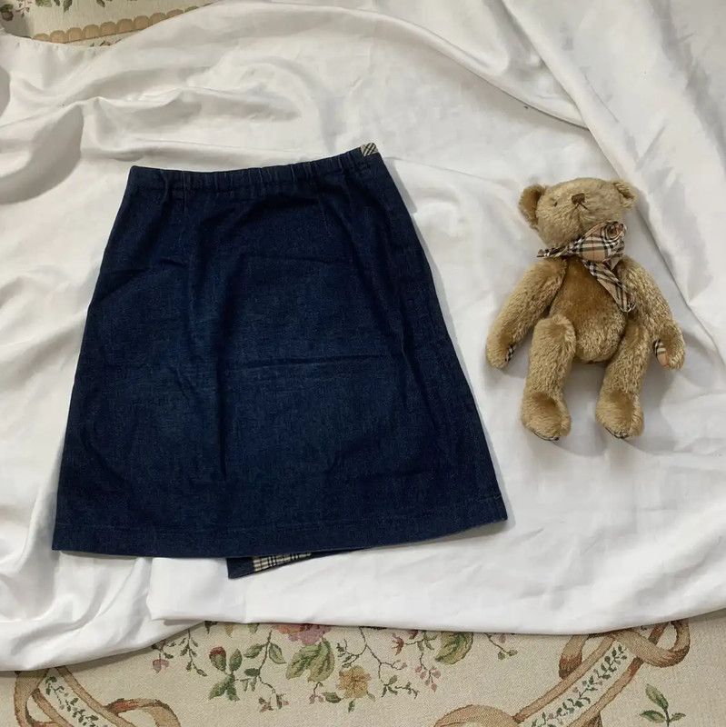 Burberry Burberry Blue Cotton Women's Skirt Size 23" - 4 Thumbnail