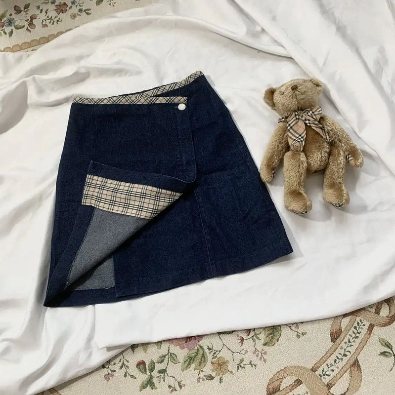 Burberry Burberry Blue Cotton Women's Skirt Size 23" - 3 Thumbnail
