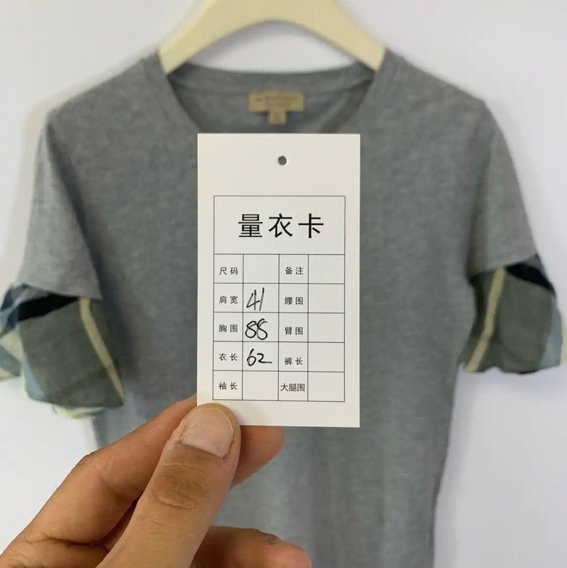 Burberry Burberry Gray Women's T-Shirt with Checked Sleeves Size XS / US 0-2 / IT 36-38 - 5 Thumbnail