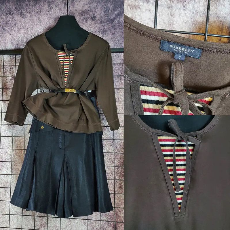 Burberry Burberry Brown Cotton Short Sleeve Sweatshirt Size XL / US 12-14 / IT 48-50 - 2 Thumbnail