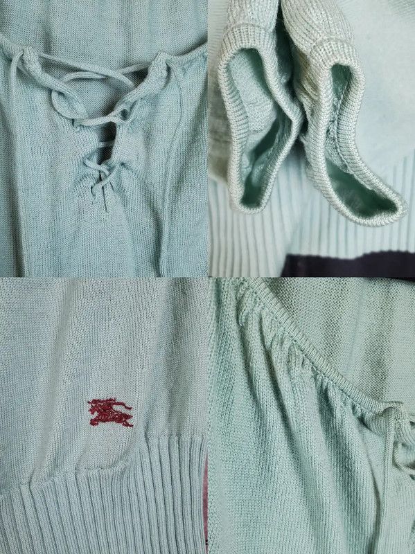 Burberry Burberry Light Blue Wool Embroidered Logo Sweater Size M / US 6-8 / IT 42-44 - 6 Thumbnail